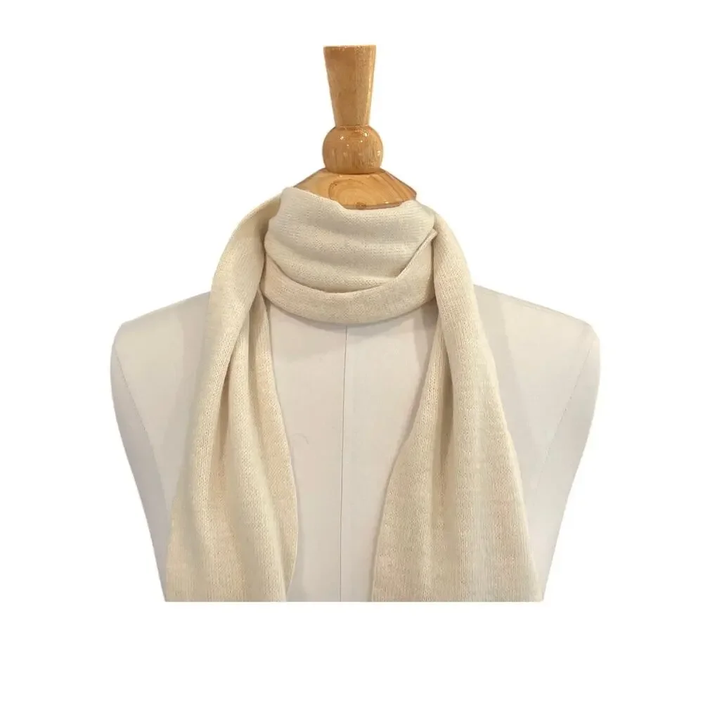 American Eagle Outfitters Cotton Angora Blend Red, Cream Fair Isle Skinny Scarf